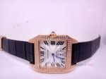 Cartier Santos Diamond Bezel Rose Gold Replica Watches For Sale